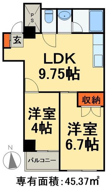 第3太洋マンション(2LDK/4階)の間取り写真