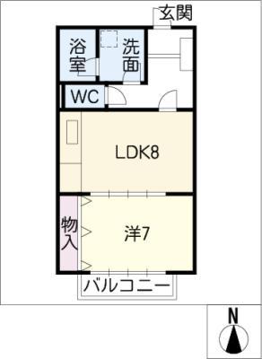 ラ・ネージュ(1LDK/1階)の間取り写真