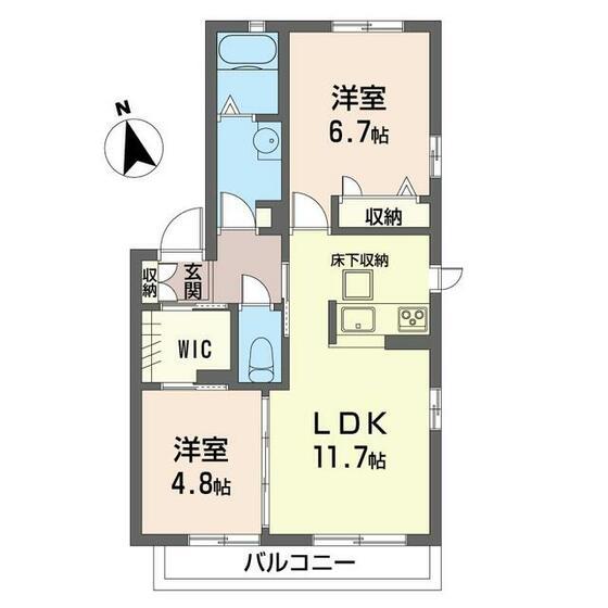 マレージュ(2LDK/1階)の間取り写真