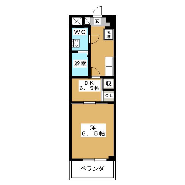K.プレイス(1DK/3階)の間取り写真