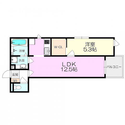 カーサフォレスタ塚口(1LDK/3階)の間取り写真