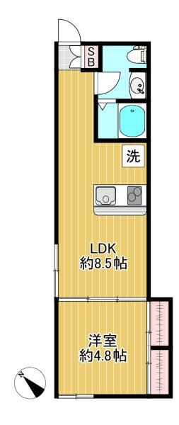 ELMBROOK HOUSE(1LDK/1階)の間取り写真
