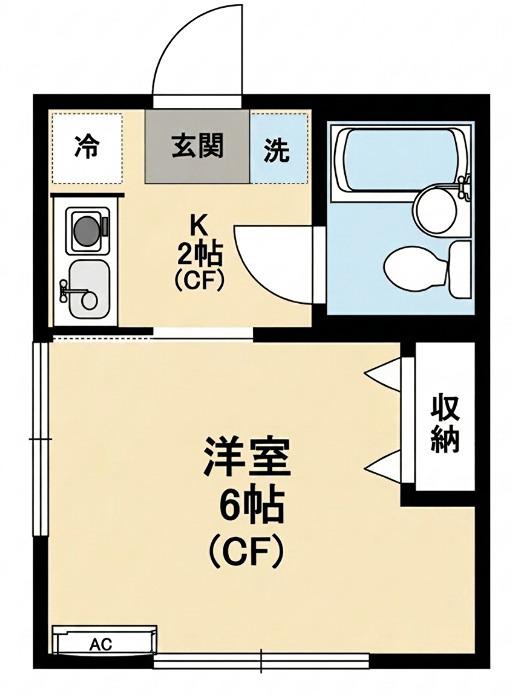 メゾン玉川(1K/1階)の間取り写真