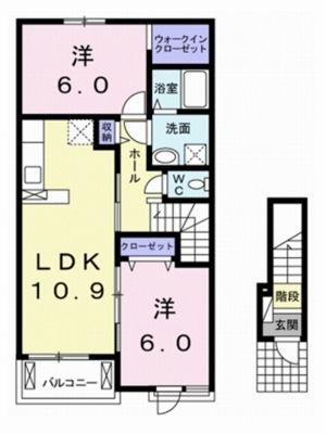 サーペンス セルペンス II(2LDK/2階)の間取り写真