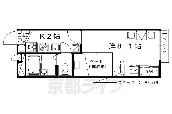 レオパレスモイスン(1K/2階)の間取り写真