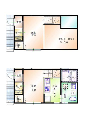 エスペランサ小峯(1SK/1階)の間取り写真