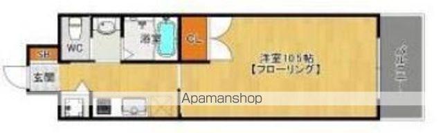 エンクレスト天神WING(1K/2階)の間取り写真