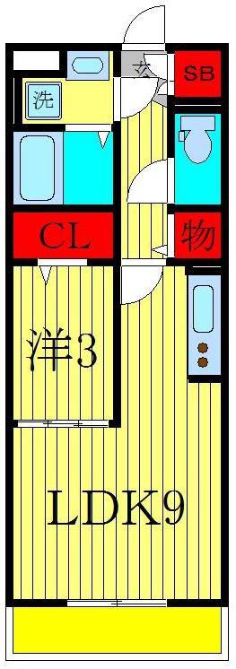 メルヴェーユ(1LDK/2階)の間取り写真