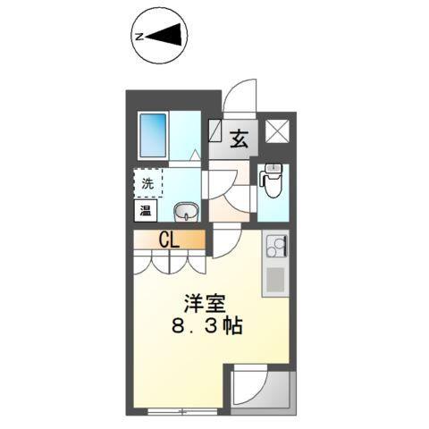 メゾン間中(ワンルーム/2階)の間取り写真