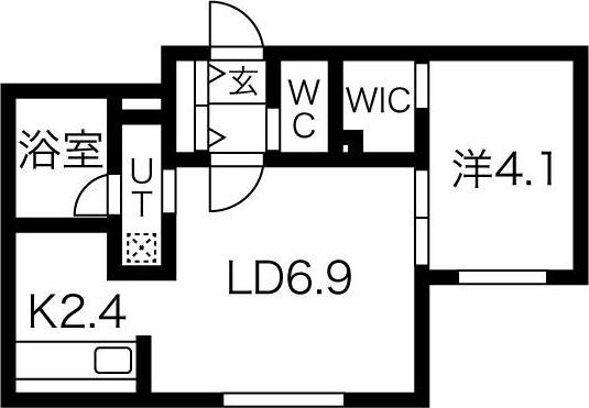 WIND HILLS 南郷(1LDK/4階)の間取り写真
