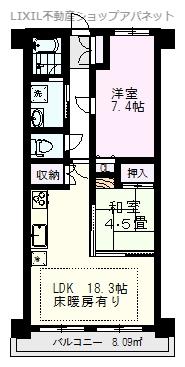 アパガーデンプレイス新潟駅(2LDK/3階)の間取り写真