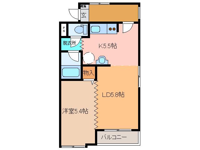 クラッシー西8条倶楽部(1LDK/2階)の間取り写真