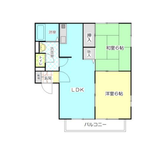メゾンシーブリーズ B棟(2LDK/2階)の間取り写真