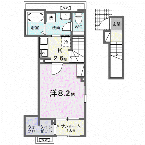 コロレ宝永町(1K/2階)の間取り写真