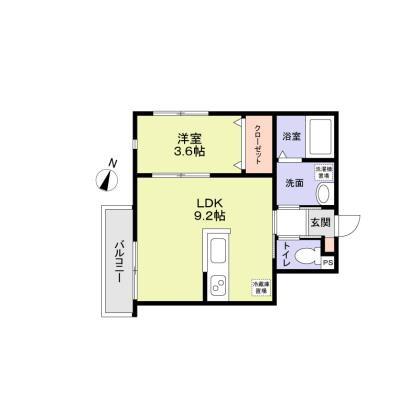 クーデリオン(1LDK/3階)の間取り写真