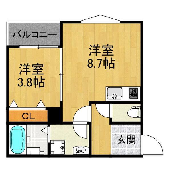 LE COCON一宮(1LDK/2階)の間取り写真