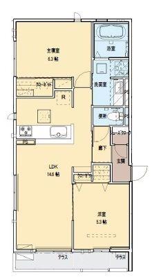D-ROOM生水(2LDK/1階)の間取り写真