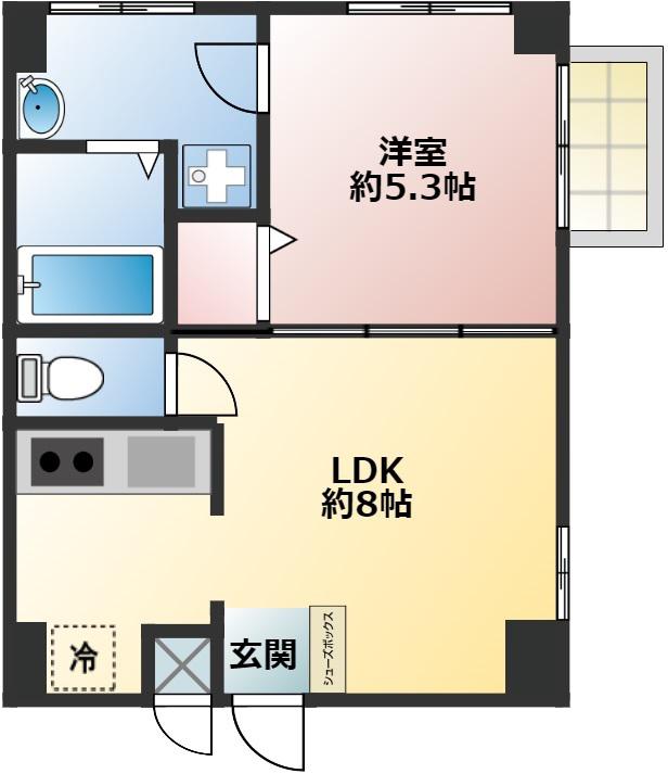 プロスペリタ池袋(1LDK/3階)の間取り写真