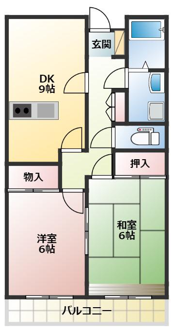 ジョイカム(2LDK/1階)の間取り写真