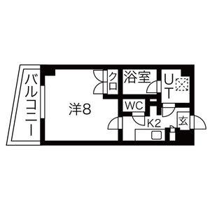 ステラヒルズ(1K/2階)の間取り写真