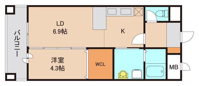 K.ライツェント(1LDK/3階)の間取り写真