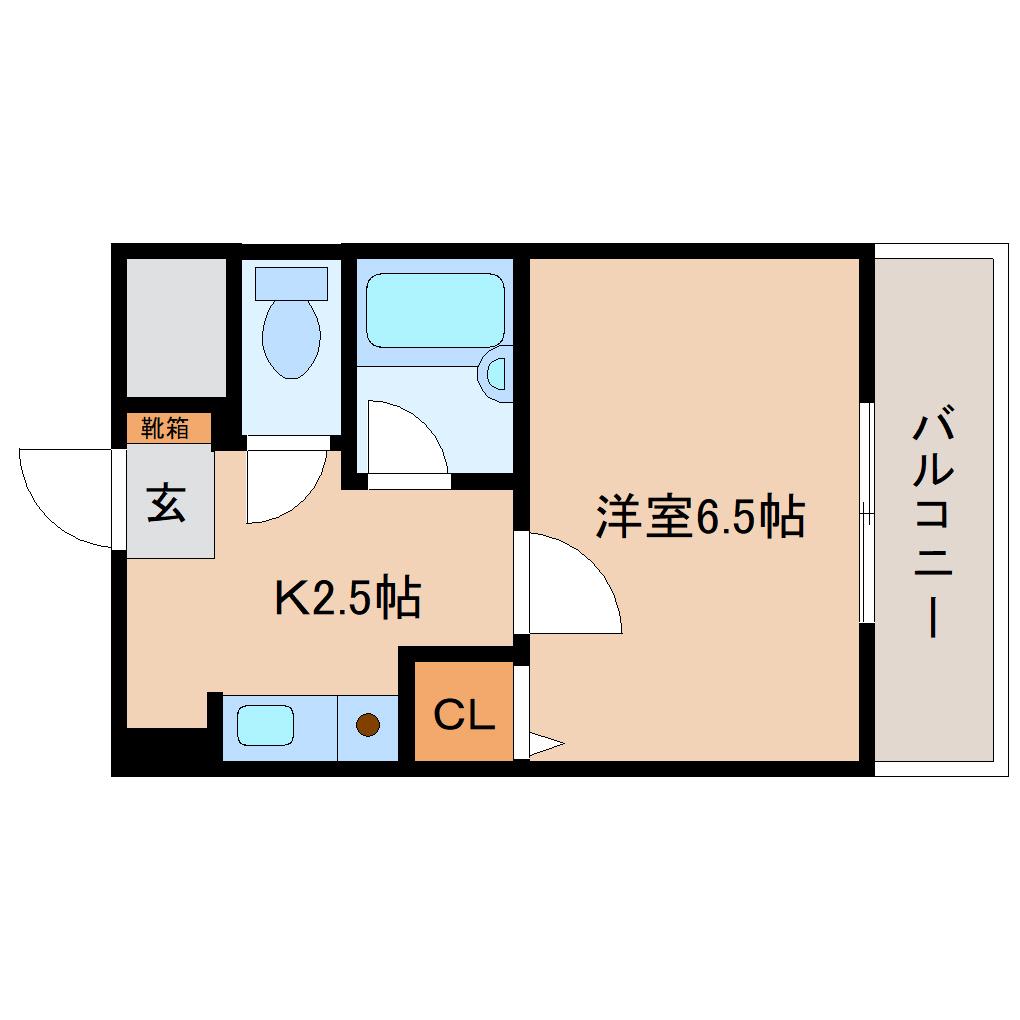 メゾンケイティエス(1K/4階)の間取り写真