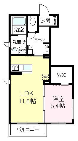 LES FAMILLE(1LDK/3階)の間取り写真