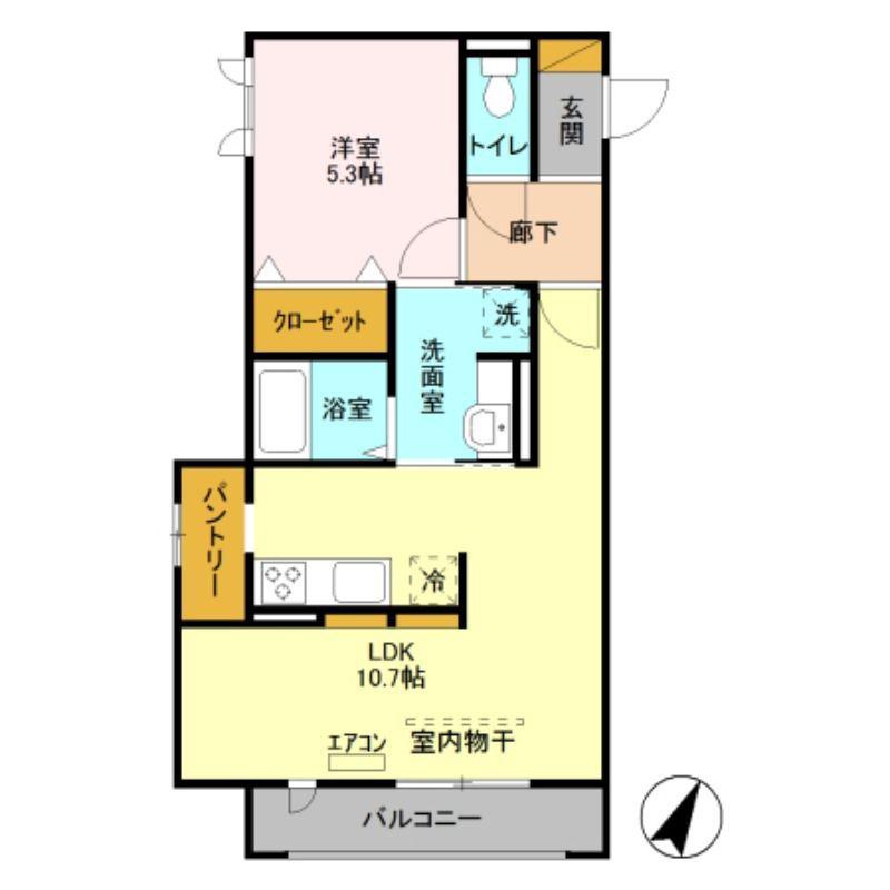 グレイスエクセレンス(1LDK/2階)の間取り写真