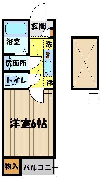 レオネクストKアパートメント(1K/2階)の間取り写真