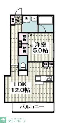 メゾン ド シャルー(1LDK/2階)の間取り写真