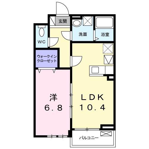 エスフォレスト(1LDK/1階)の間取り写真