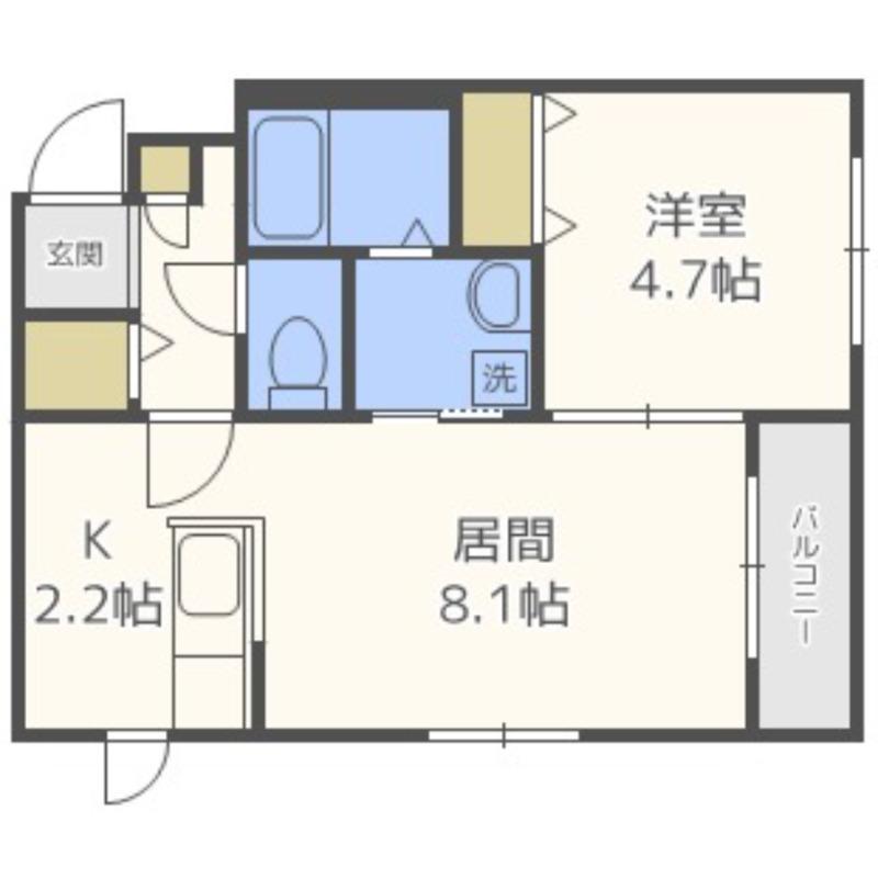 ヴィヴァルディL・A(1LDK/5階)の間取り写真