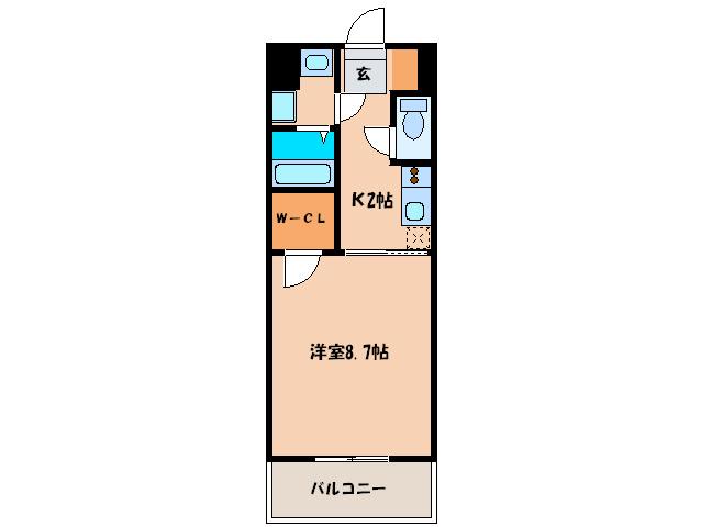 学研都市ビル(1K/2階)の間取り写真