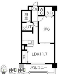 ビクトリア浄水(1LDK/1階)の間取り写真