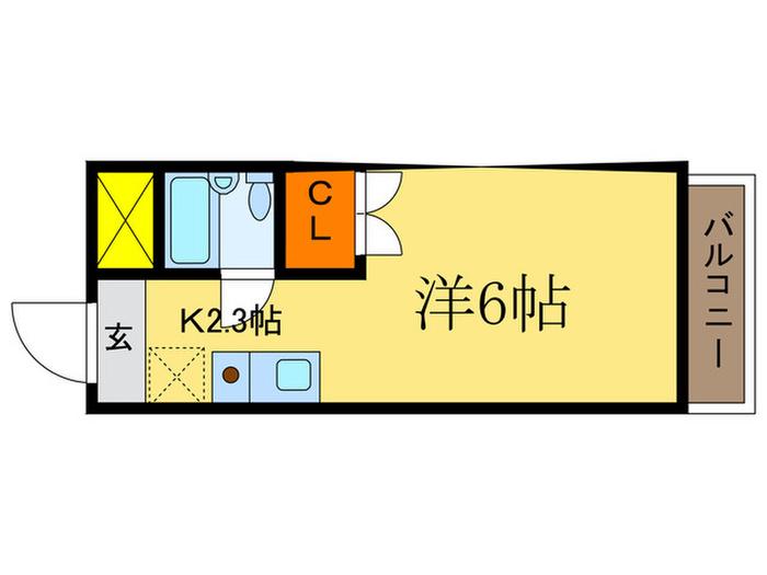 レジデンス野上(1K/2階)の間取り写真