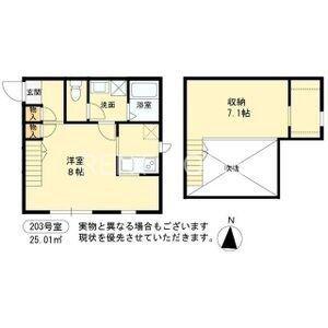 プリマ元町(1K/2階)の間取り写真