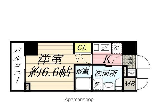 メインステージ高輪(1K/10階)の間取り写真
