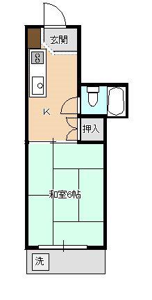 吉川ハイツ(ワンルーム/4階)の間取り写真