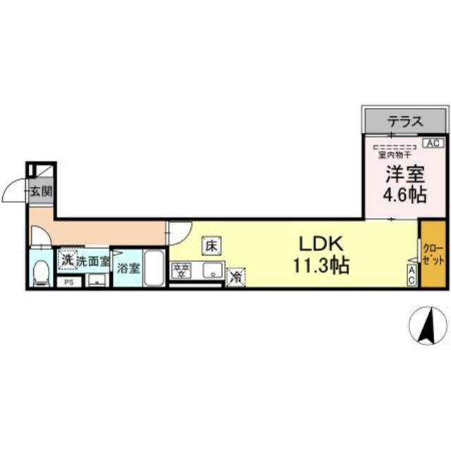 グラナーデ徳丸(1LDK/1階)の間取り写真