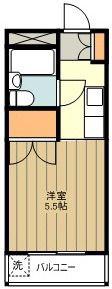 サンアベニュー羽村(1K/1階)の間取り写真
