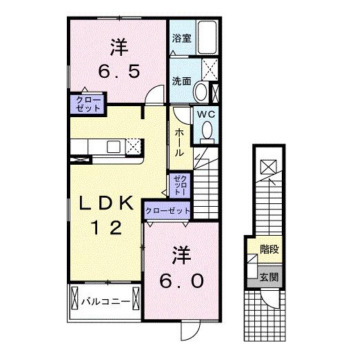 エスペランサ(2LDK/2階)の間取り写真