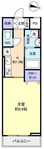 プログレス花通(1K/3階)の間取り写真