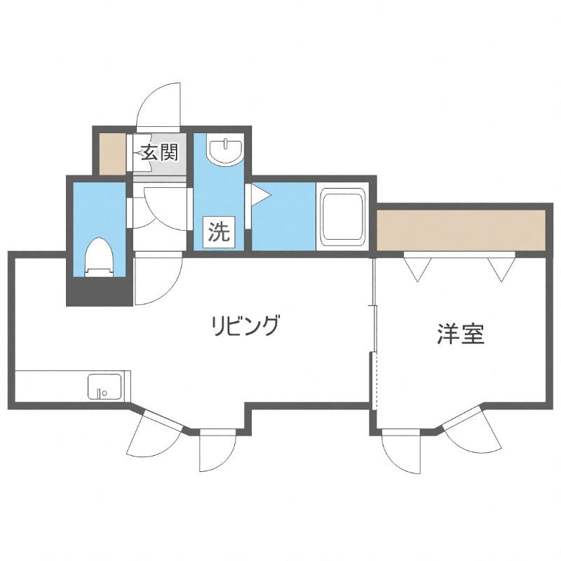 ＪＲ函館本線 苗穂駅 徒歩5分 3階建 築22年(1LDK/2階)の間取り写真