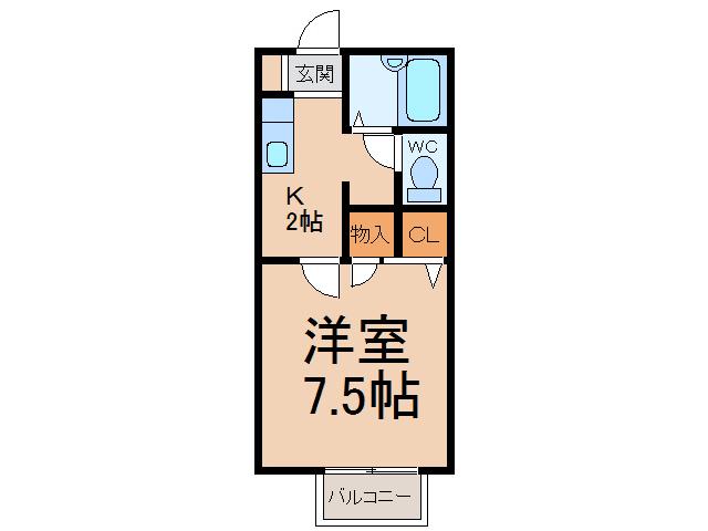 フレグランスM(1K/2階)の間取り写真