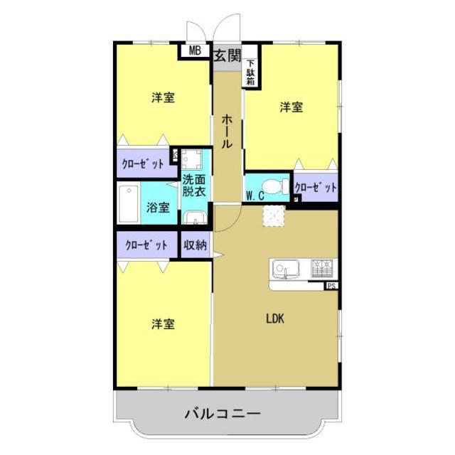ADVANCE錦M&N(3LDK/2階)の間取り写真