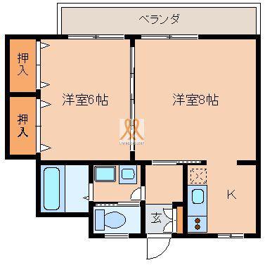 正風荘(1LDK/1階)の間取り写真