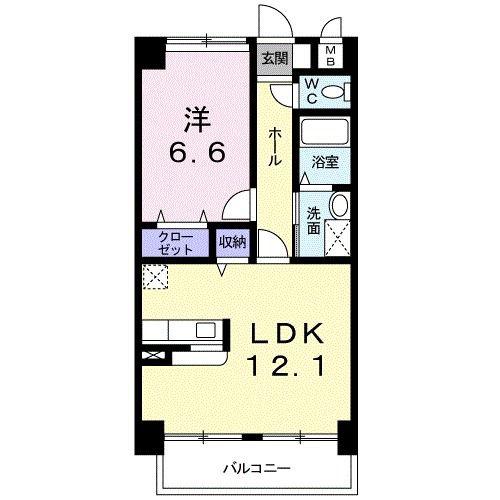 ウェンブリー(1LDK/3階)の間取り写真