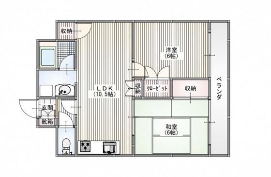 ノワール西原(2LDK/5階)の間取り写真