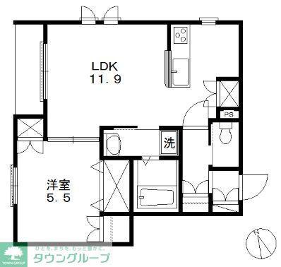 アリビオ イケガミ(1LDK/3階)の間取り写真