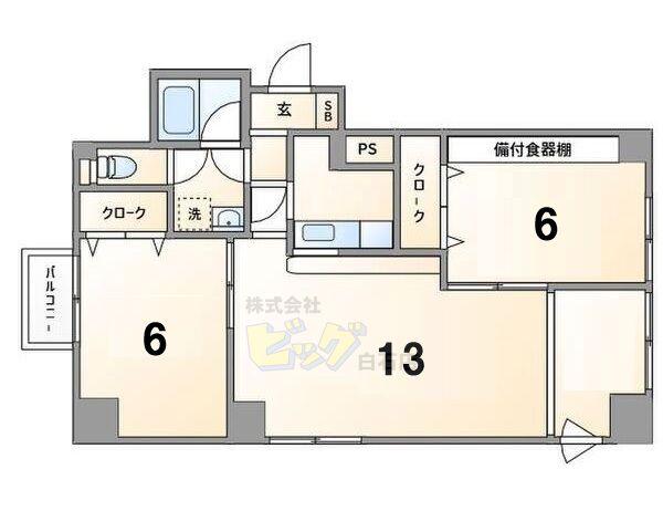 アピアー(2LDK/1階)の間取り写真